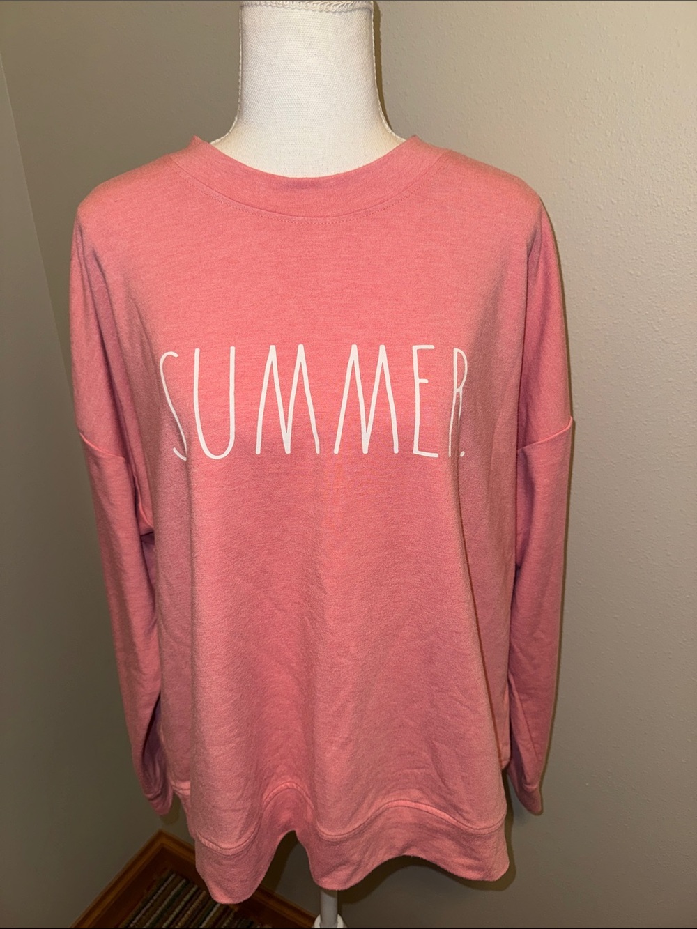 Women’s Rae Dunn Pink "Summer" Graphic Crewneck Sweatshirt - Large